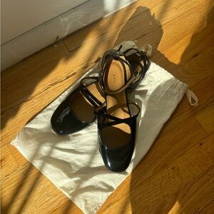 A.P.C. Black Patent Leather Flats